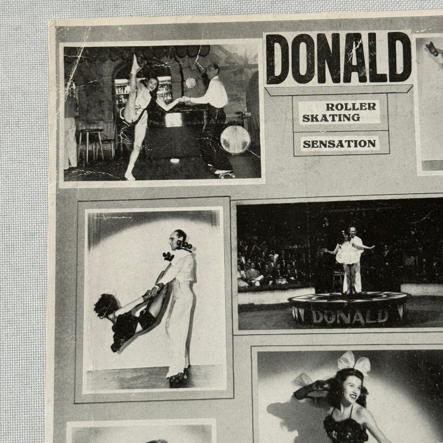Vintage Rollerskating Roller Skate Act Donald Roller Skating Sensation Flyer