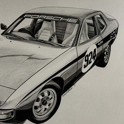 Porsche 924 Car Illustration Photo Photograph Vintage