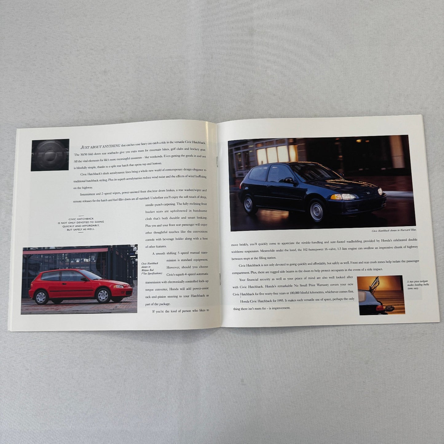 1995 Honda Civic Car Sales Brochure Catalog Hatchback Coupe Sedan Canadian
