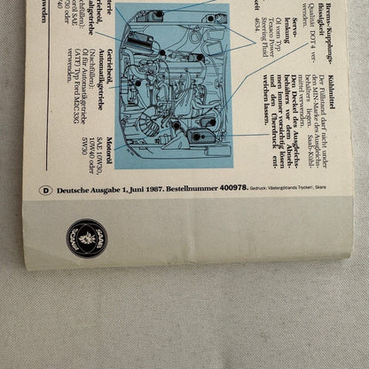 1988 Saab 900 Owners Manual Instruction Guide Book Combi Cabriolet GERMAN TEXT