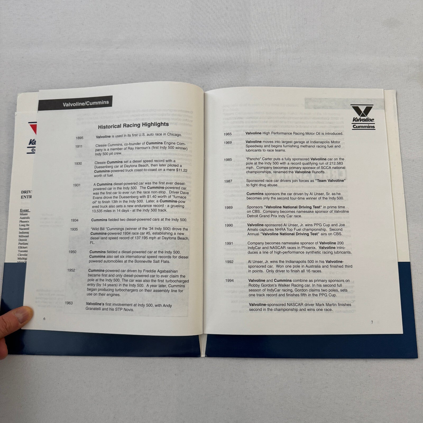 1995 Robby Gordon Valvoline Racing PPG Indy Car Press Kit Brochure 35mm Slides