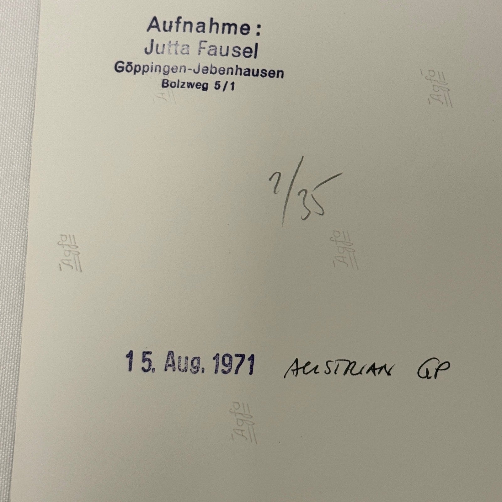 Vintage Racing Photo 1971 Austrian Grand Prix Jackie Stewart Dr Helmut Marko