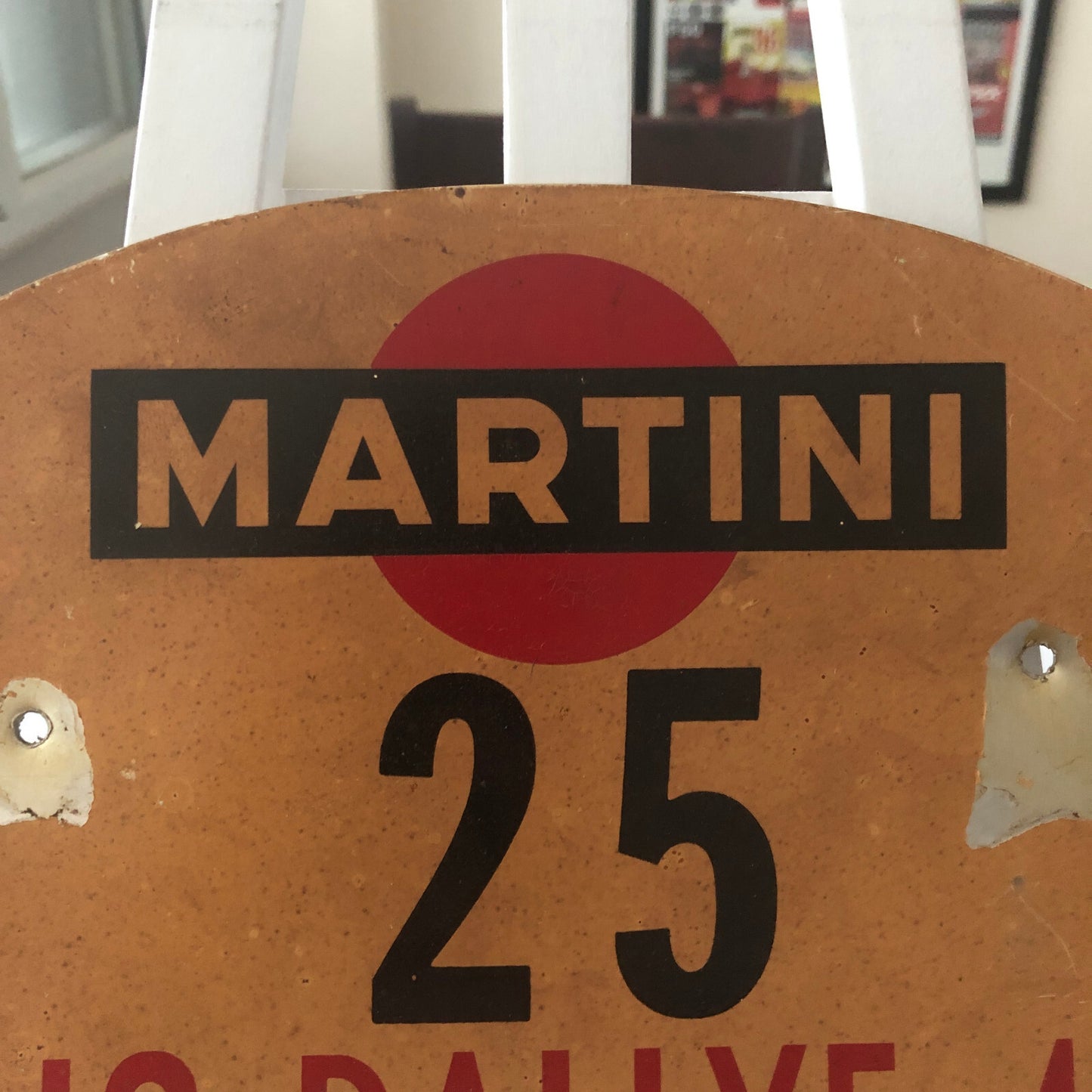 1968 Radio Rallye Car Rally Participant Plate w/ Martini Ad