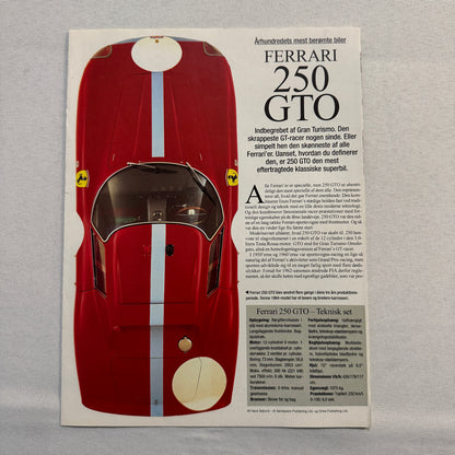 Ferrari 250 GTO Magazine Insert Poster Bilen Motor Sport
