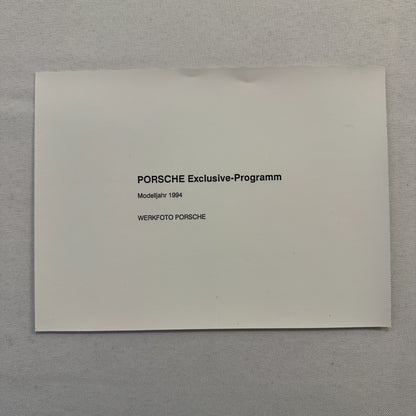 1994 Porsche Exclusive Program Custom Interior Factory Photo Photograph Werkfoto