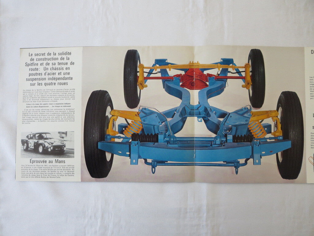 1960s Triumph Spitfire Mark 3 Sales Brochure Advertising Catalog - FRENCH TEXT