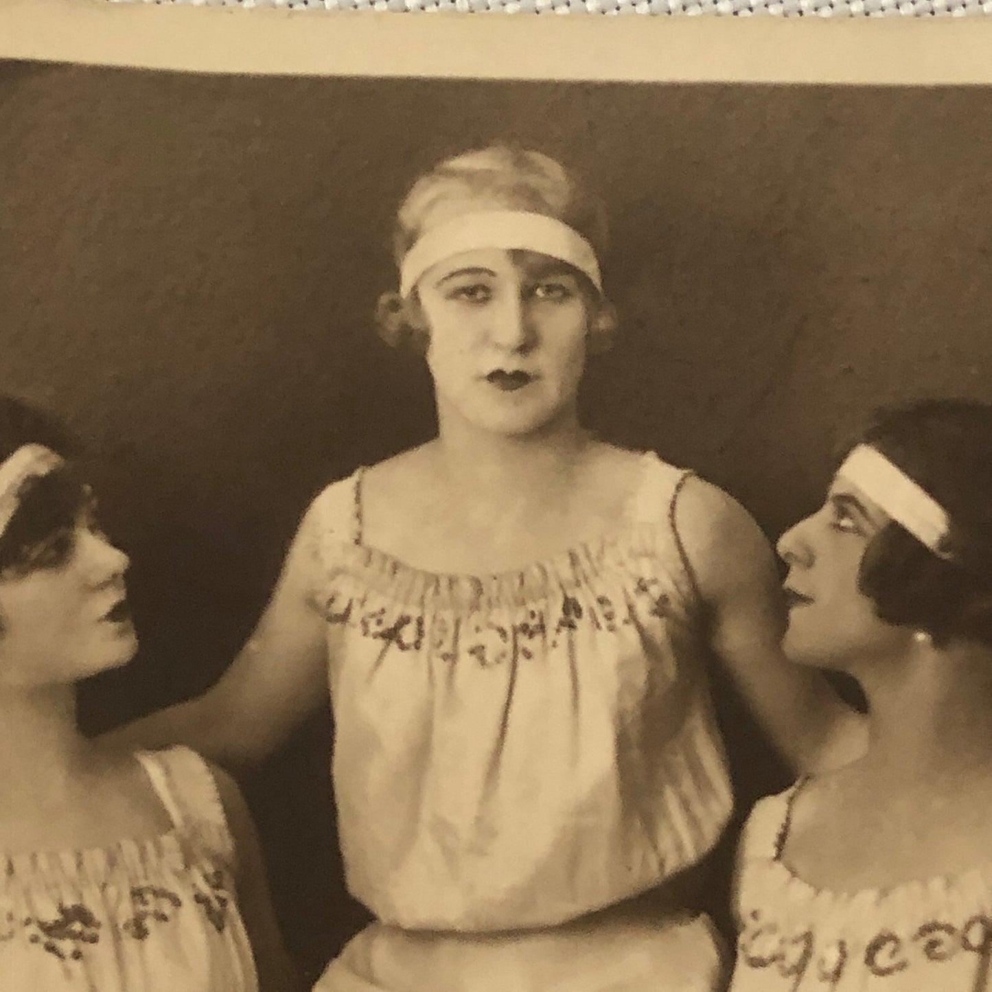 Circus Performers in Costume Real Photo Postcard Post Card RPPC Reading Sisters