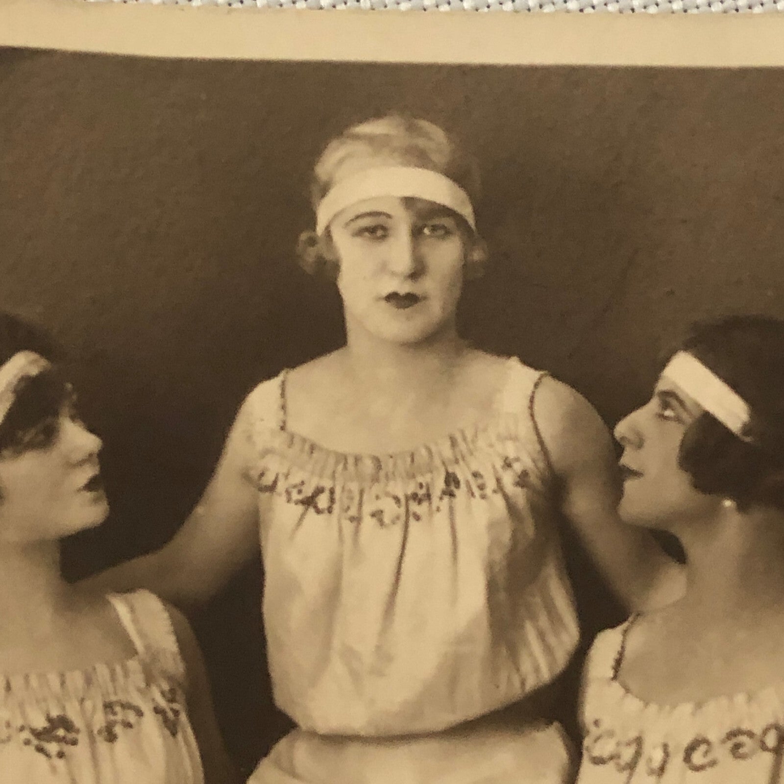 Circus Performers in Costume Real Photo Postcard Post Card RPPC Reading Sisters