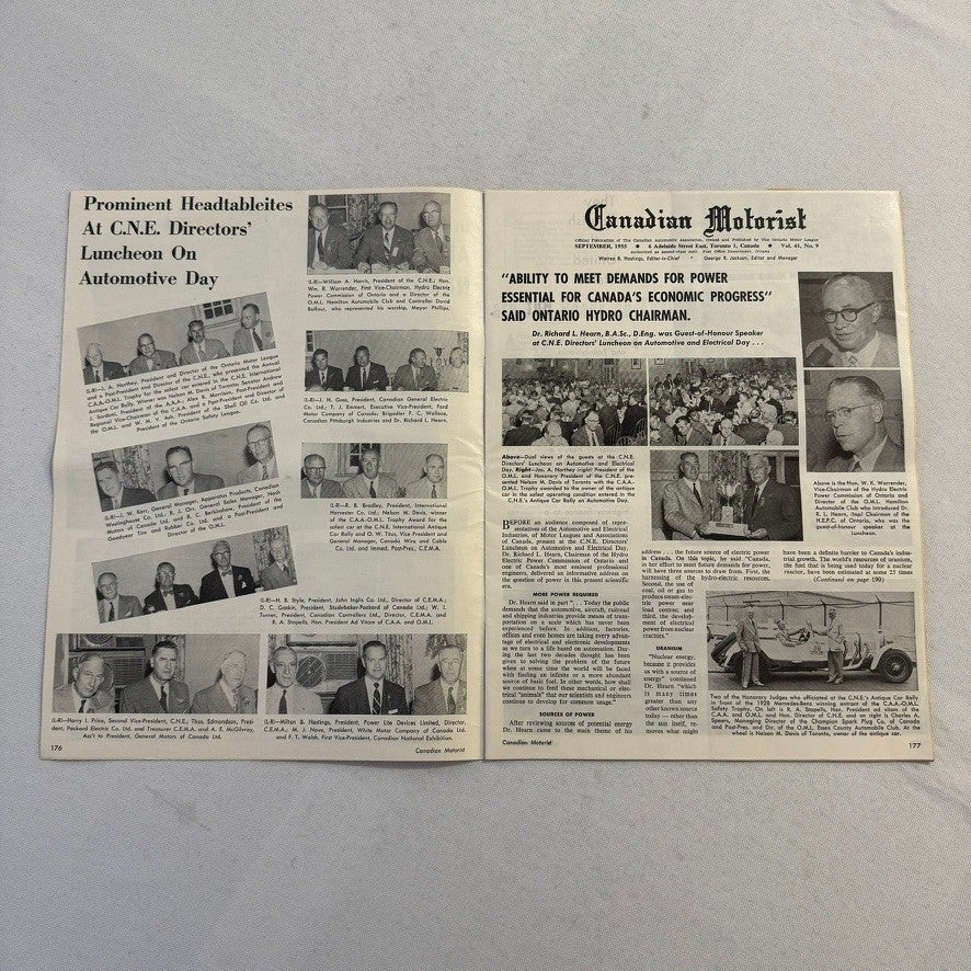 1955 Canadian Motorist Magazine CNE Motor Show Autoshow Glidden Tour September