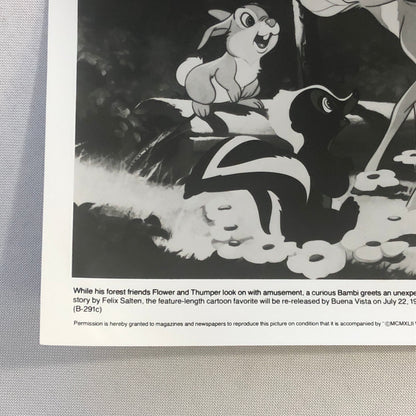 Bambi Flower Thumper Movie Film Re-Release Press Photo Photograph Walt Disney