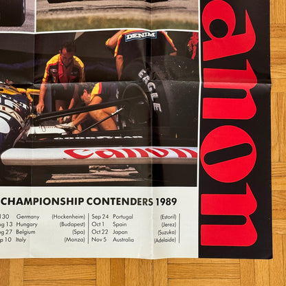 Canon Williams 1989 F1 Formula One Racing Car Poster