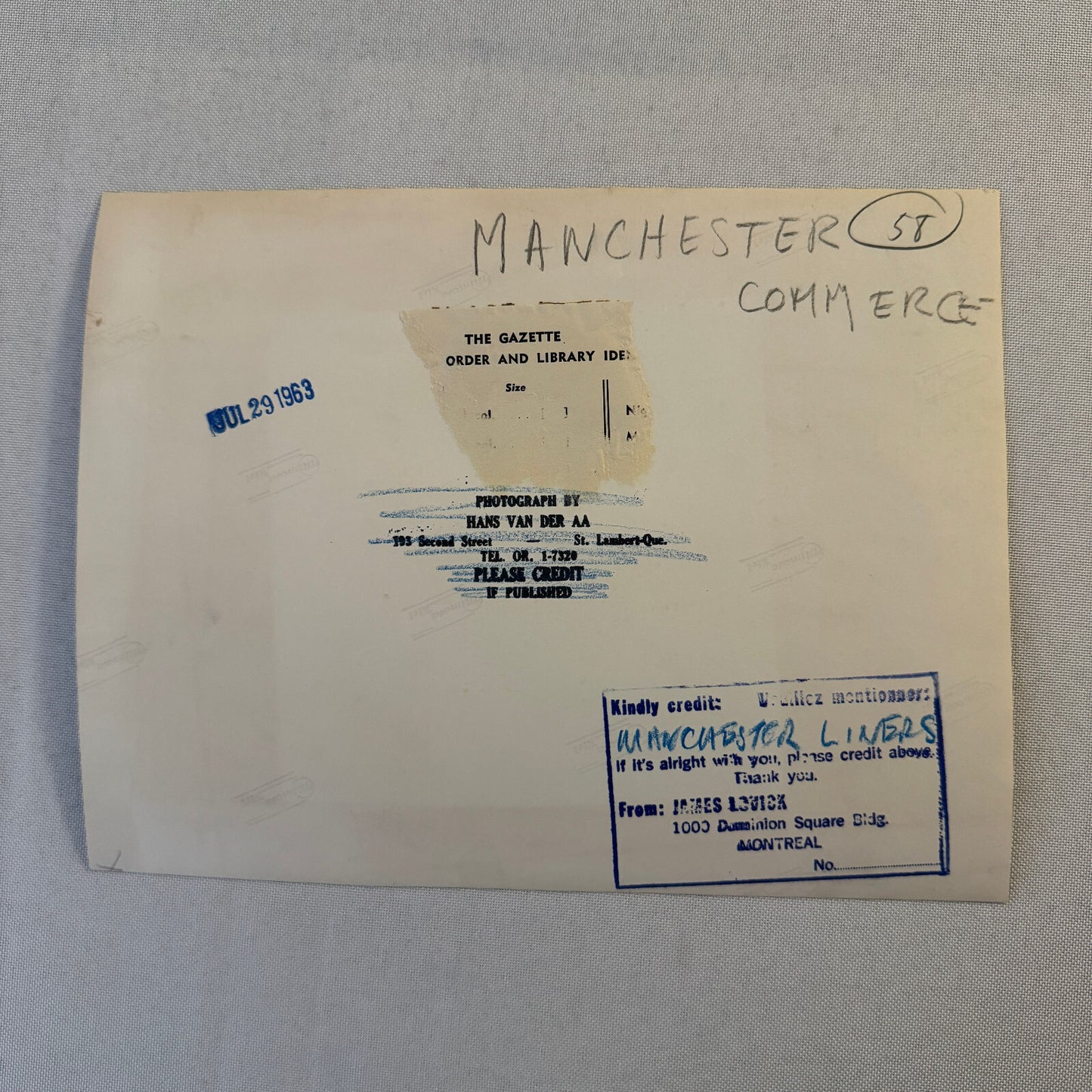 Vintage Ship Boat Photo Photograph Print MV Manchester Commerce Ship 1963