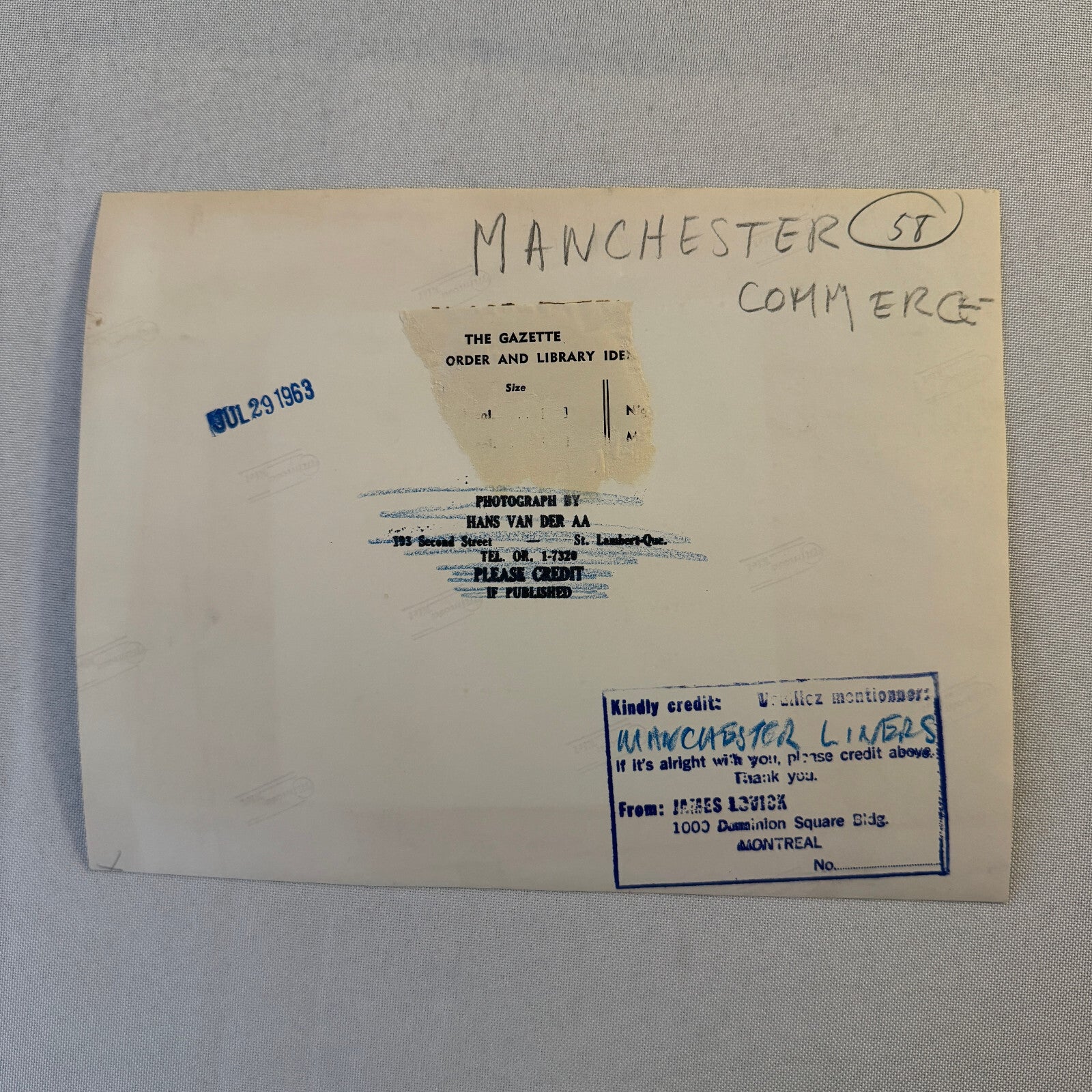 Vintage Ship Boat Photo Photograph Print MV Manchester Commerce Ship 1963