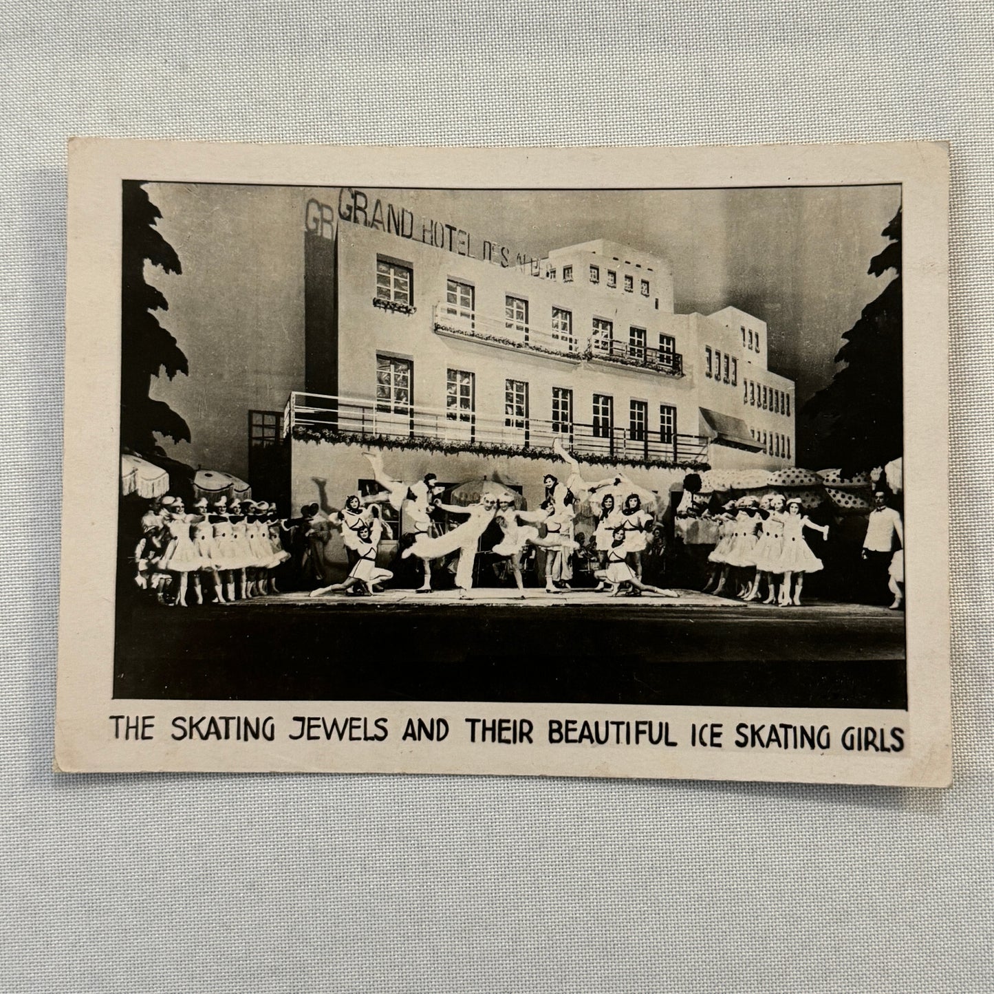 Vintage Circus Performer Postcard Post Card The Jewels Ice Skating Girls Skate