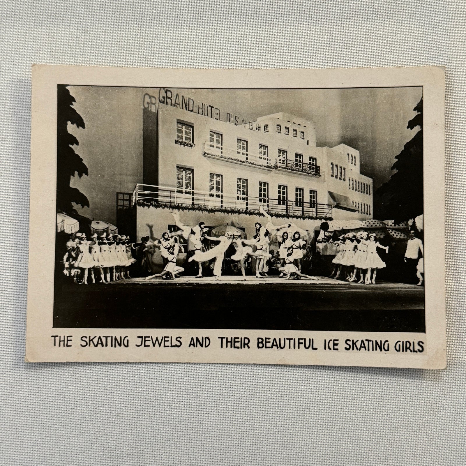 Vintage Circus Performer Postcard Post Card The Jewels Ice Skating Girls Skate