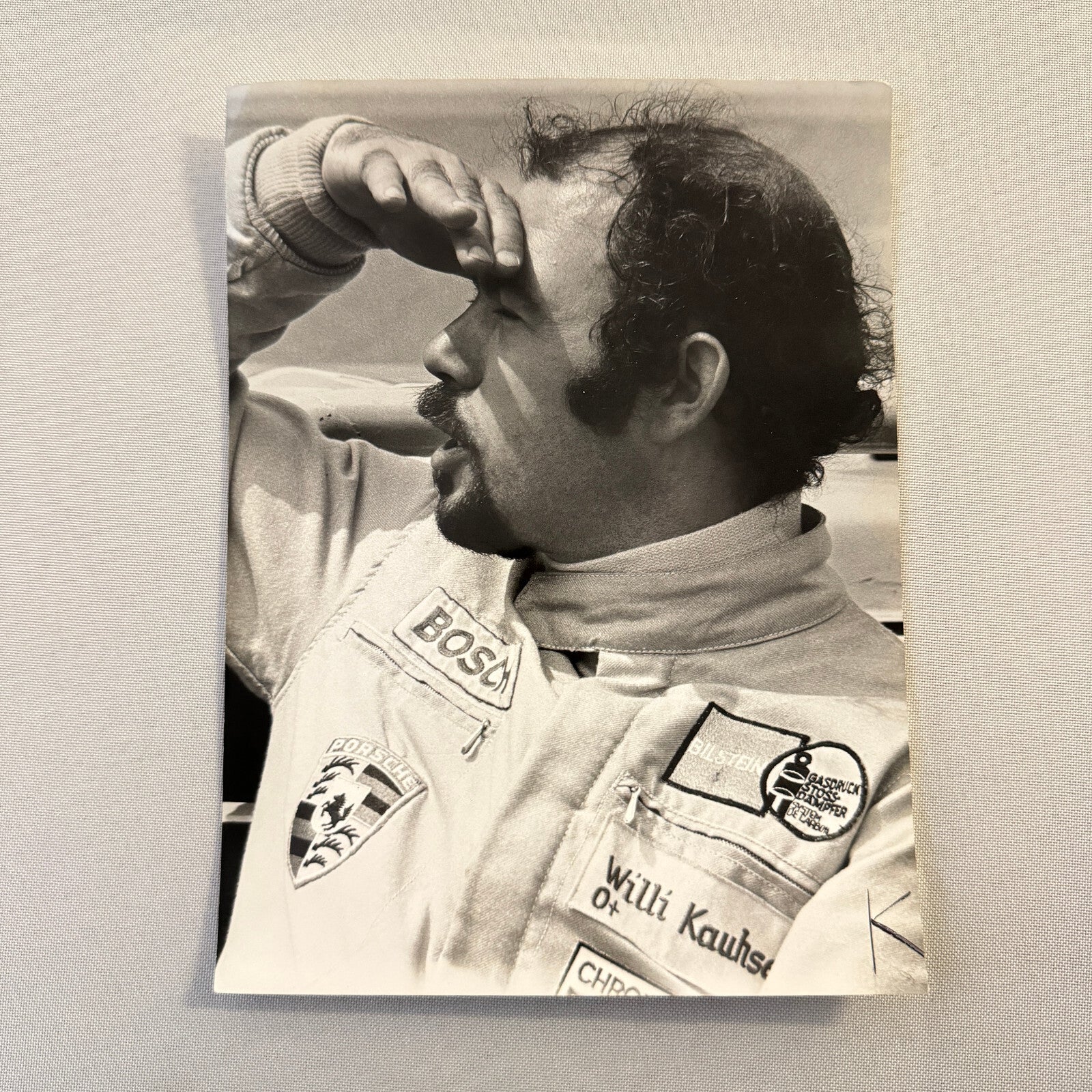 Vintage Porsche Racing Driver Photo Photograph Willi Kauhsen