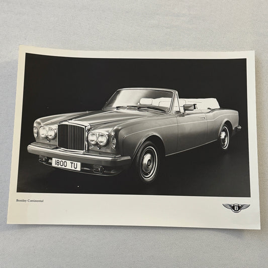 Bentley Continental Convertible Car Factory Press Photo Photograph