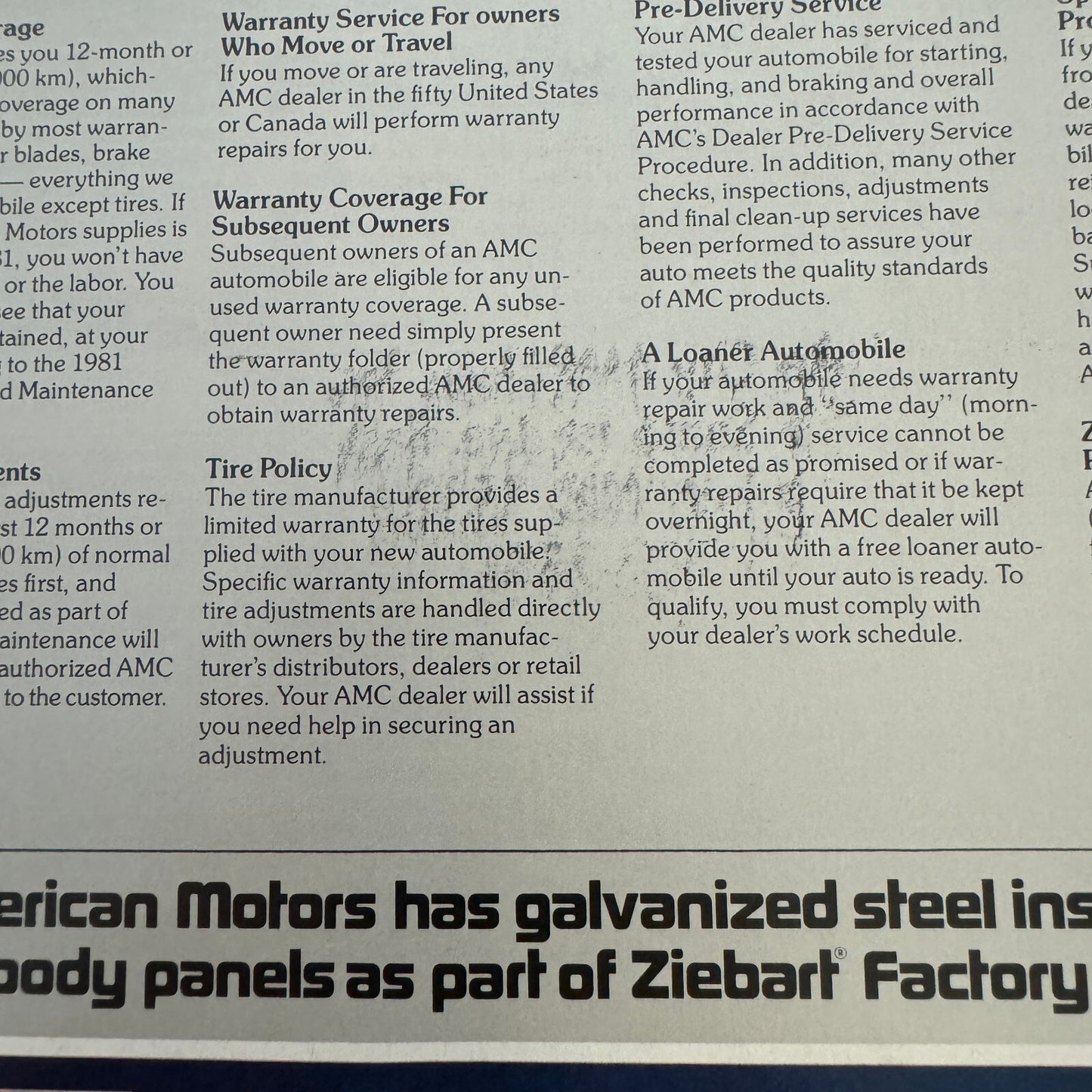 1981 AMC American Motors Spirit Concord Sales Brochure Catalog Advertising