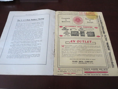 1921 Vehicle Monthly Magazine Klaxon Custom Car & Truck Bodies Paint Upholstery