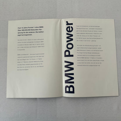 Williams BMW F1 Formula One Racing Poster Brochure German Text Compaq