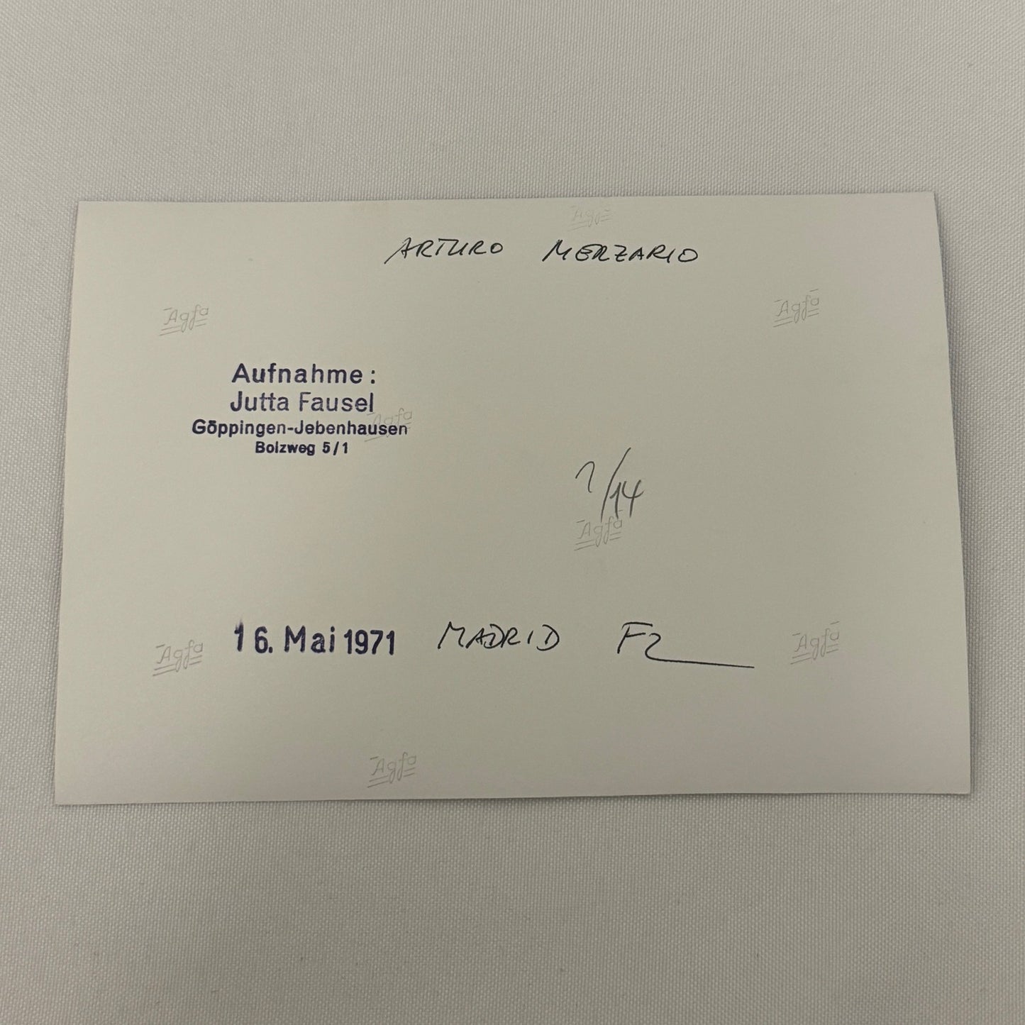 Vintage Racing Photo 1971 Madrix F2 Race Driver Arturo Merzario Motorsport