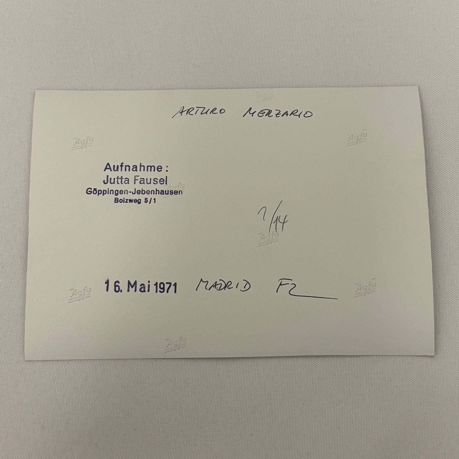 Vintage Racing Photo 1971 Madrix F2 Race Driver Arturo Merzario Motorsport