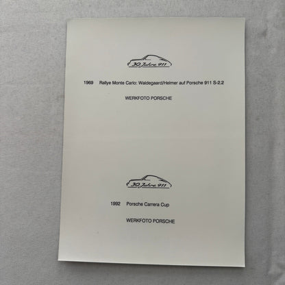 Porsche Racing press Photograph Rally Monte Carlo 911 1992 Porsche Carrera Cup