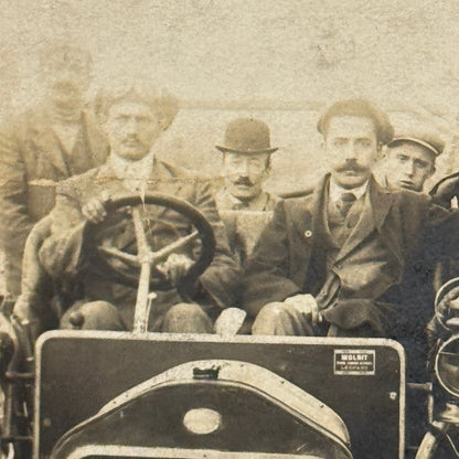 Vintage Photograph Photo Antique Men in Early Automobile Car