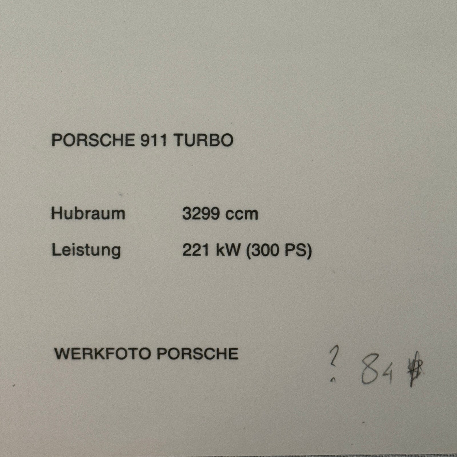 Porsche 911 Turbo Car Factory Press Photo Photograph Werkfoto German
