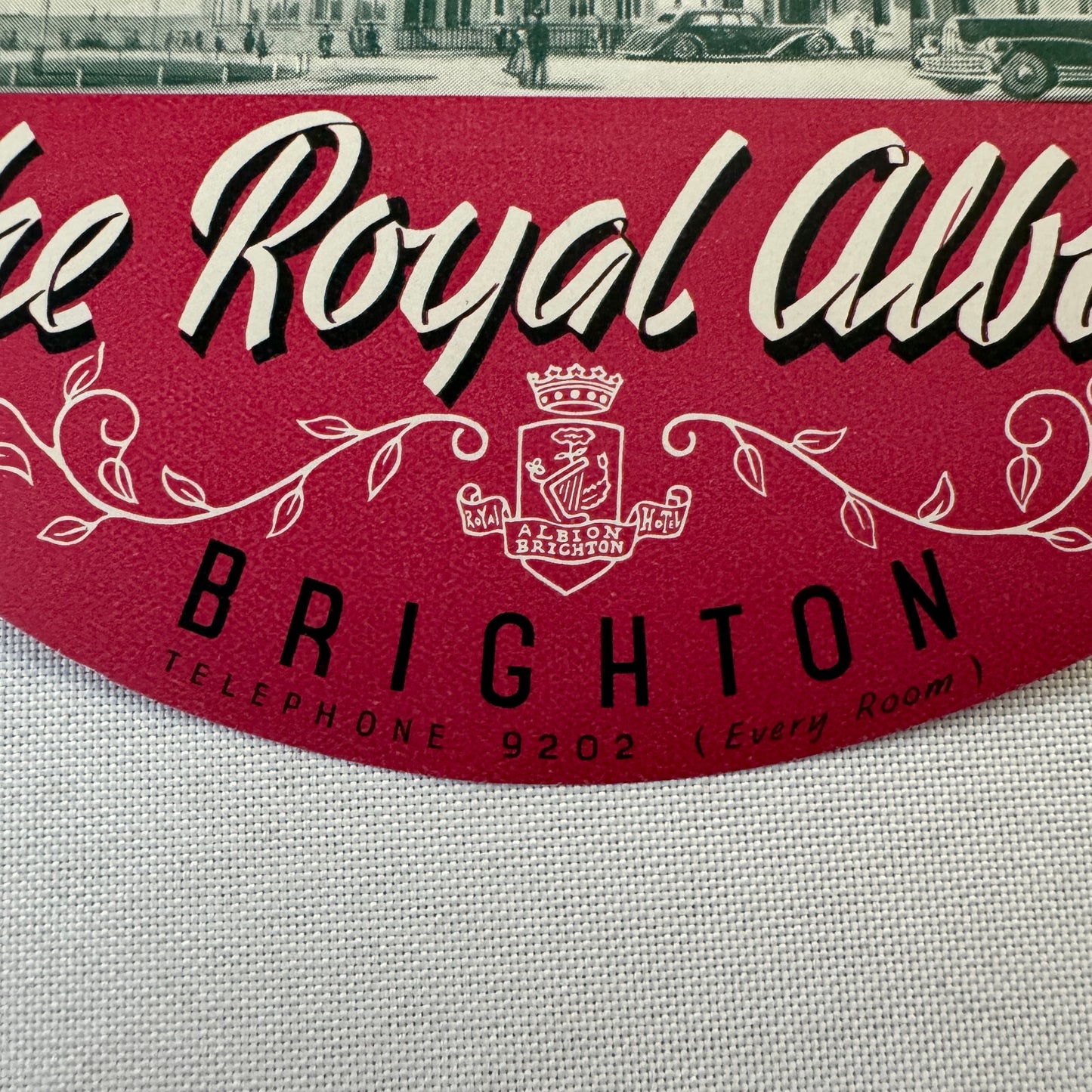 Vintage Hotel Travel Luggage Label The Royal Albion Hotel Brighton UK England