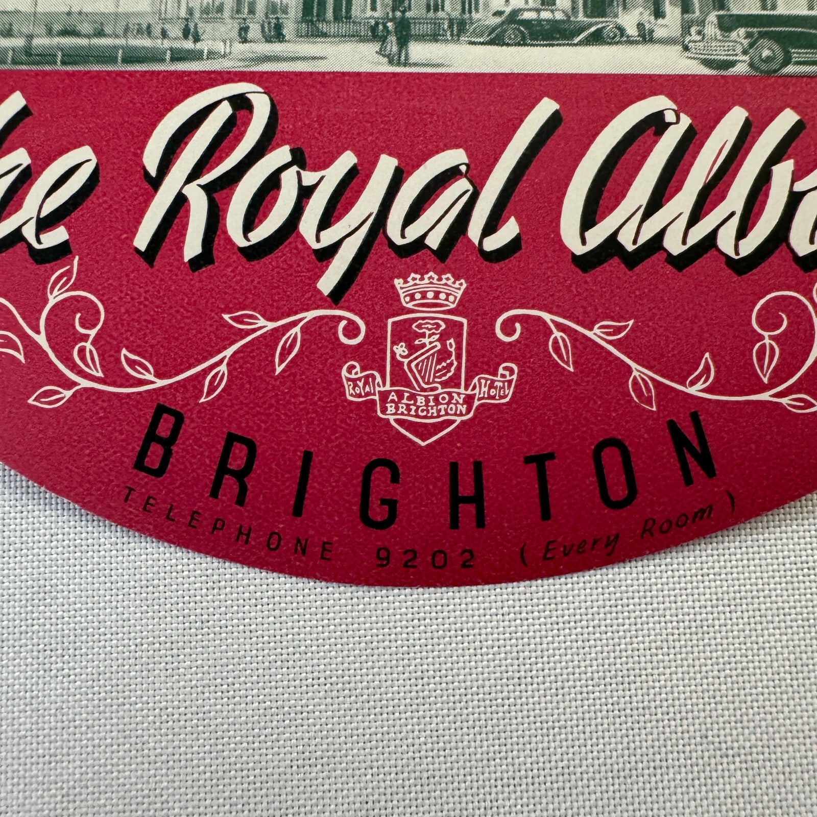 Vintage Hotel Travel Luggage Label The Royal Albion Hotel Brighton UK England