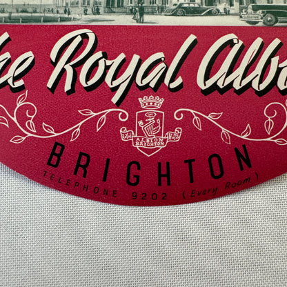 Vintage Hotel Travel Luggage Label The Royal Albion Hotel Brighton UK England
