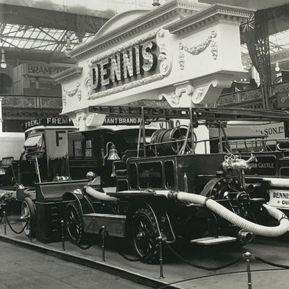 Antique Museum Photo Photograph Print Fire Truck in Museum Leyland Motors Sign +
