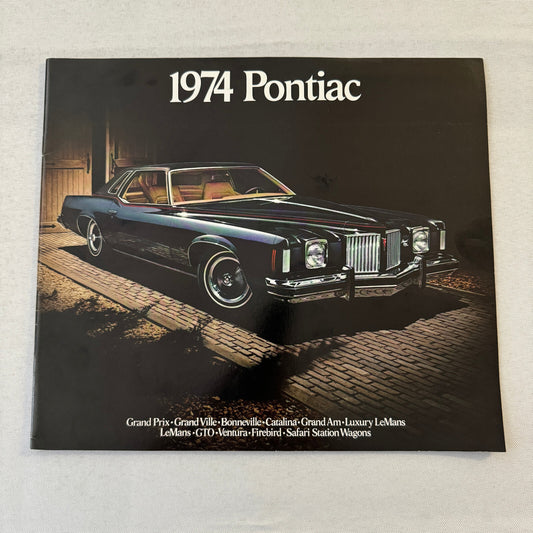 1974 Pontiac Car Sales Brochure Catalog Firebird Grand Prix GTO Ventura Grand Am