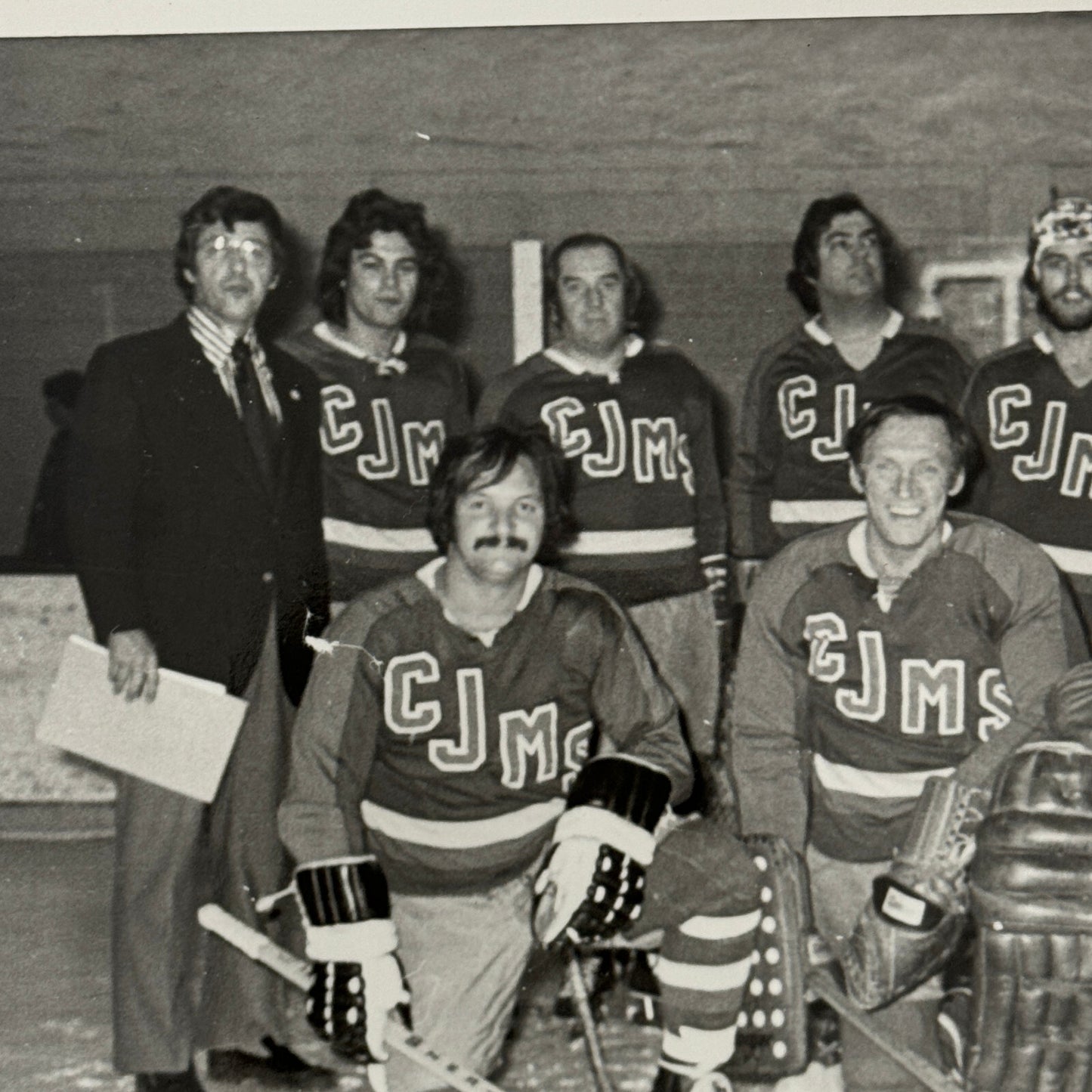 Vintage Hockey Game Photo Photograph Quebec Amateur Players CJMS