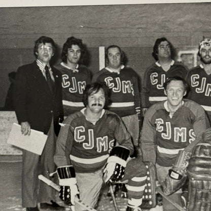 Vintage Hockey Game Photo Photograph Quebec Amateur Players CJMS