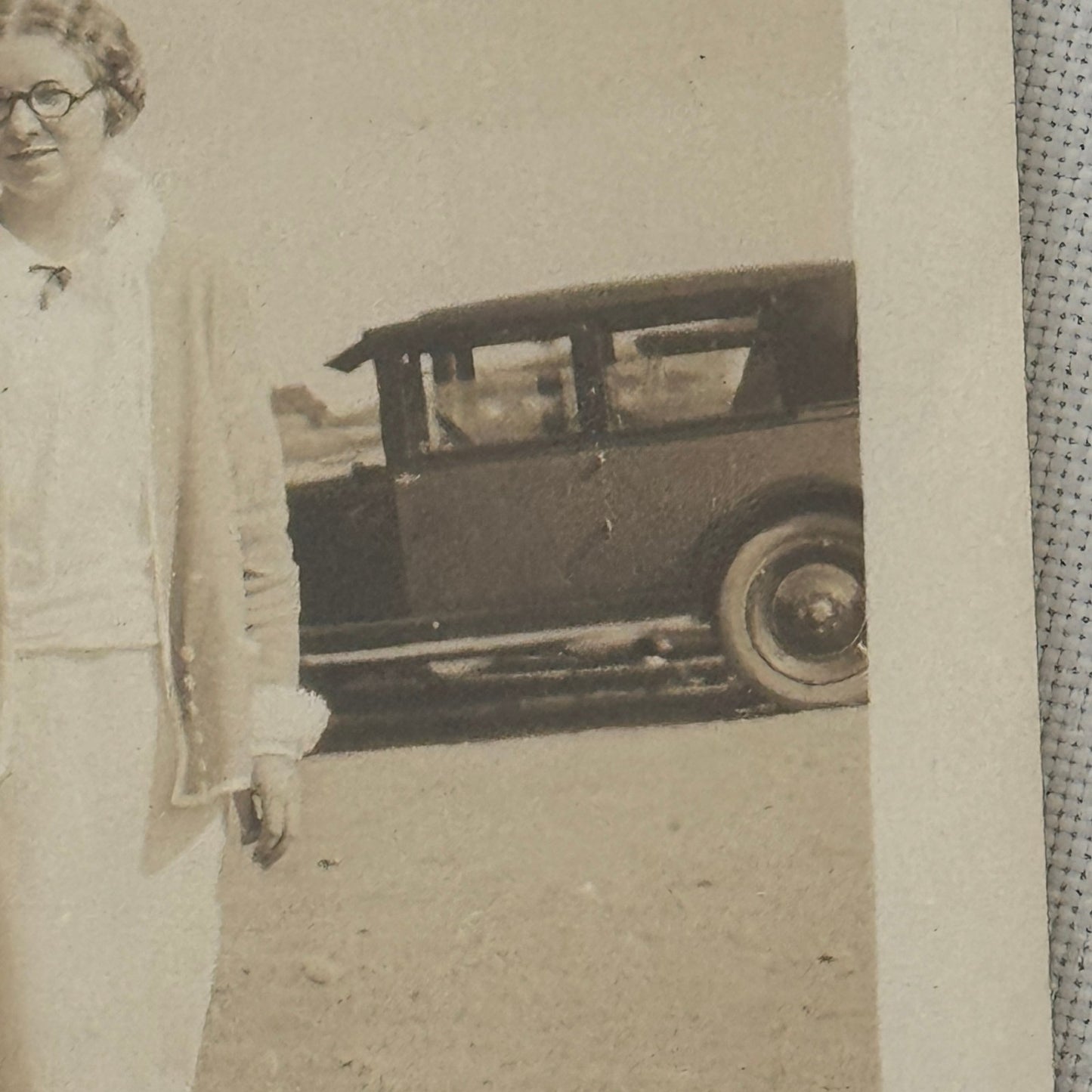 Vintage Car Photo Photograph Print Woman with Automobile Snapshot