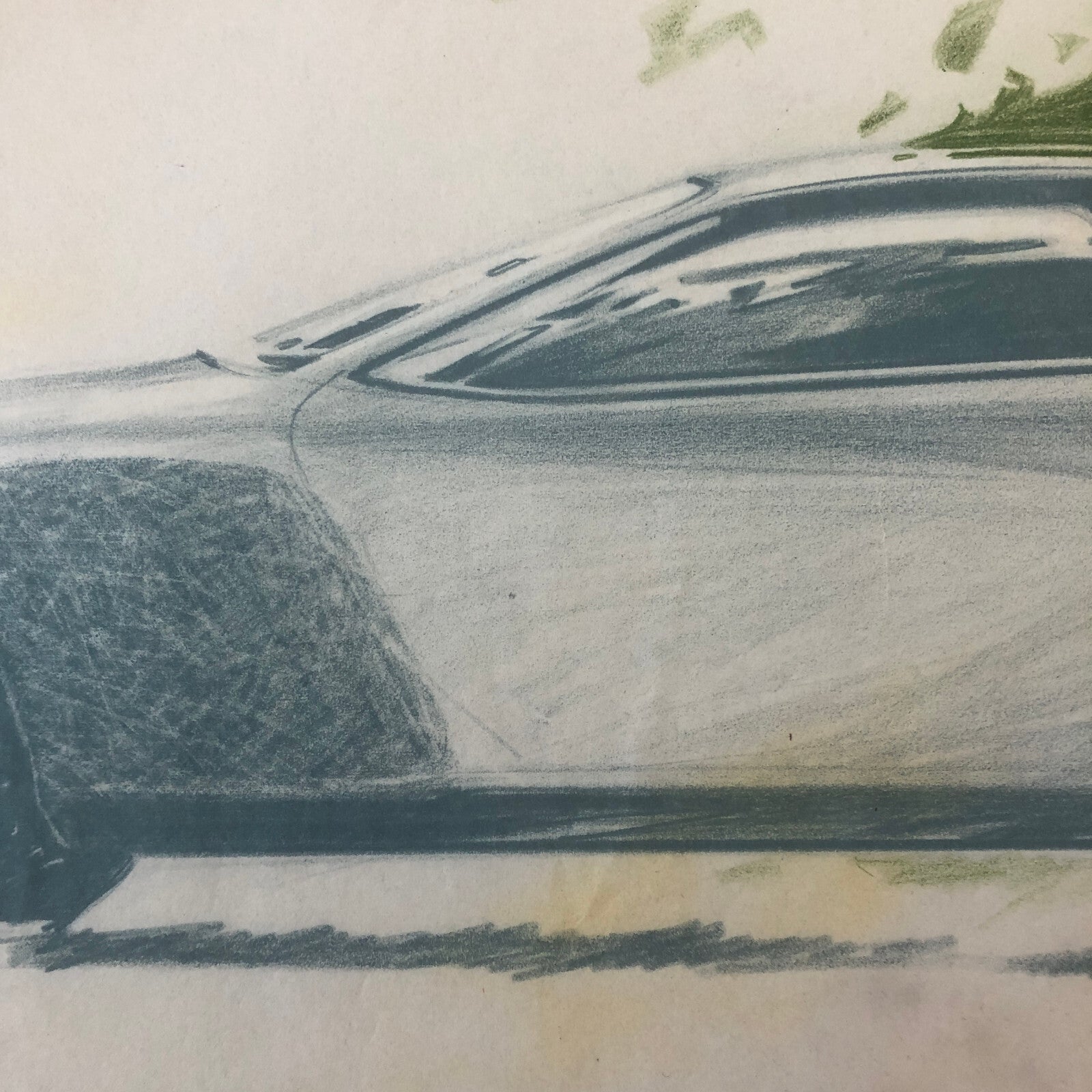 Vintage Concept Car Design Illustration Sketch Drawing Art Signed NOTTRODT 1970