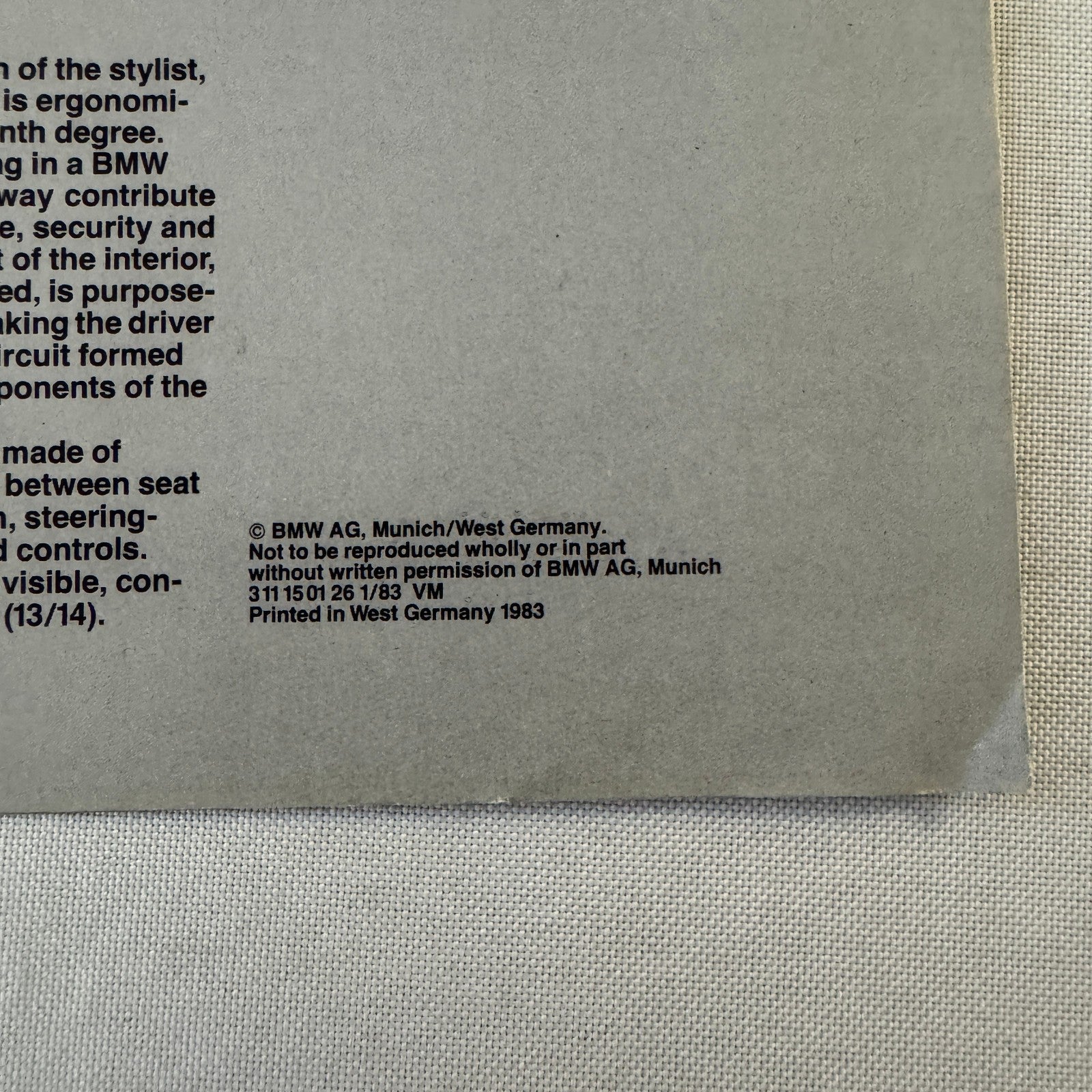 1983 BMW Sales Brochure Catalog 318i 528e 533i 633 CSi 733i 633CSi