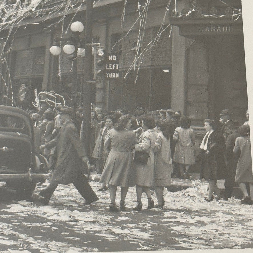 Vintage VE Day Celebration New York Times Square Photo Photograph Modern Print