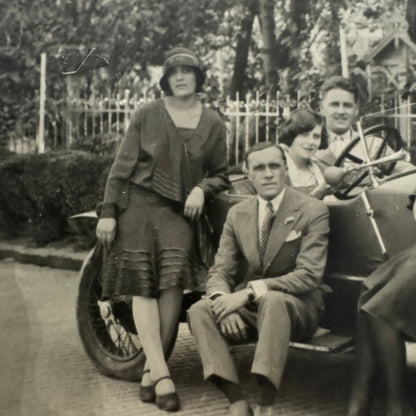 Vintage Postcard Real Photo Postcard RPPC People Fiat Car Automobile
