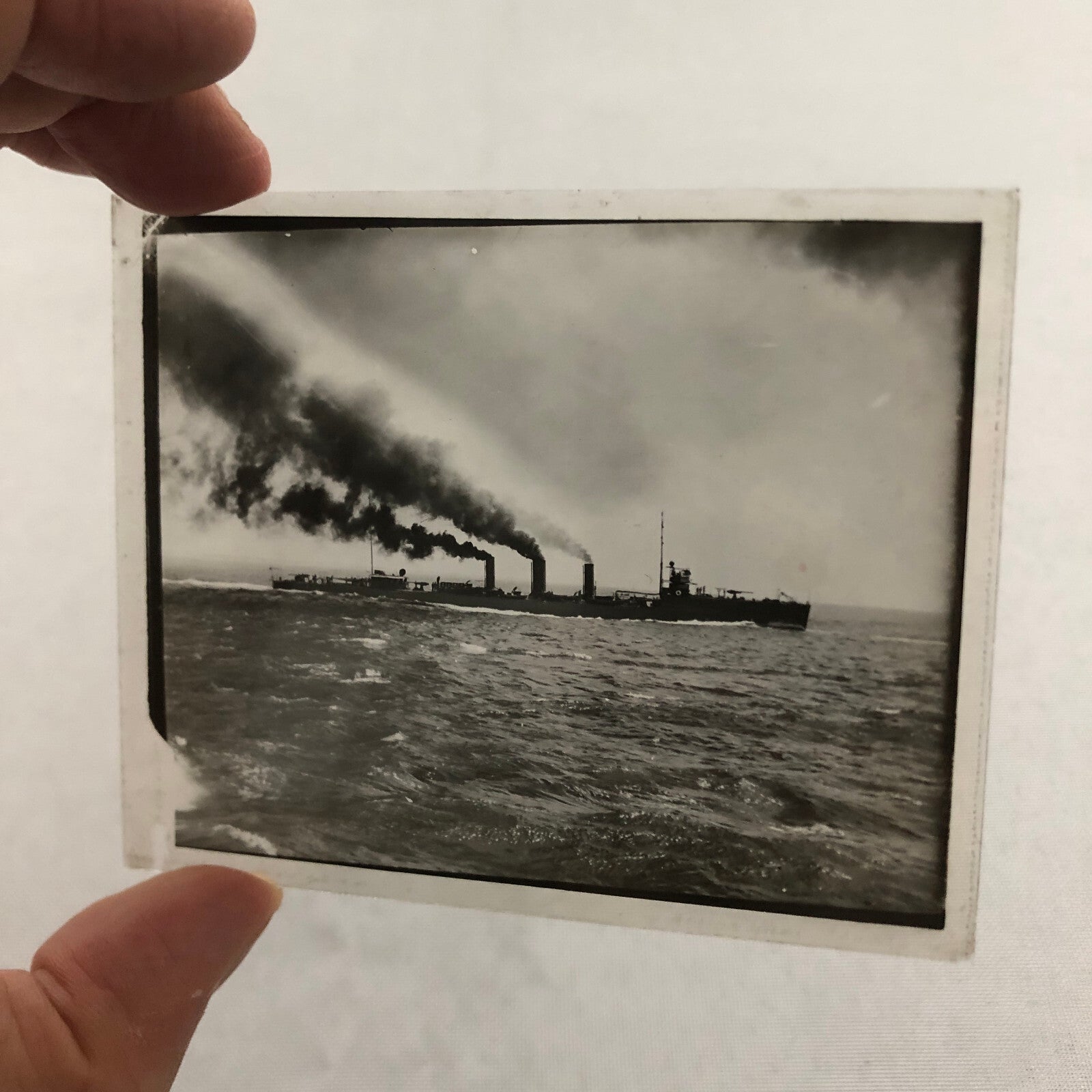 Early Military Navy Ship Boat WW1 World War 1 Glass Plate Lantern Slide