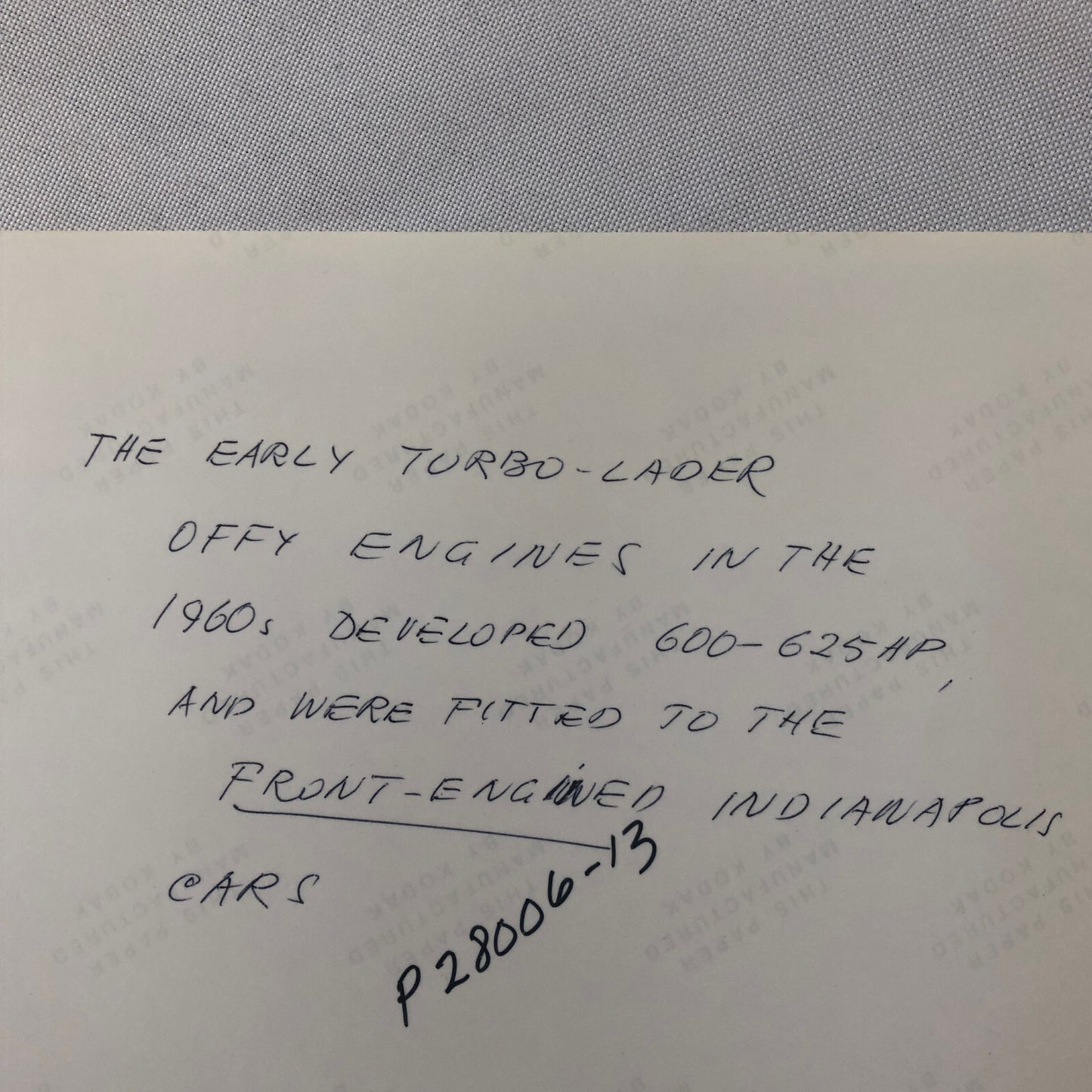 Indy Indianapolis 500 Racing Photo Photograph Offenhauser Engine 1960s