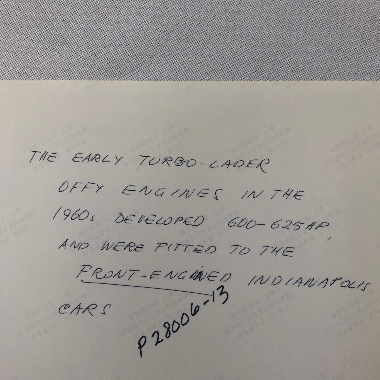 Indy Indianapolis 500 Racing Photo Photograph Offenhauser Engine 1960s