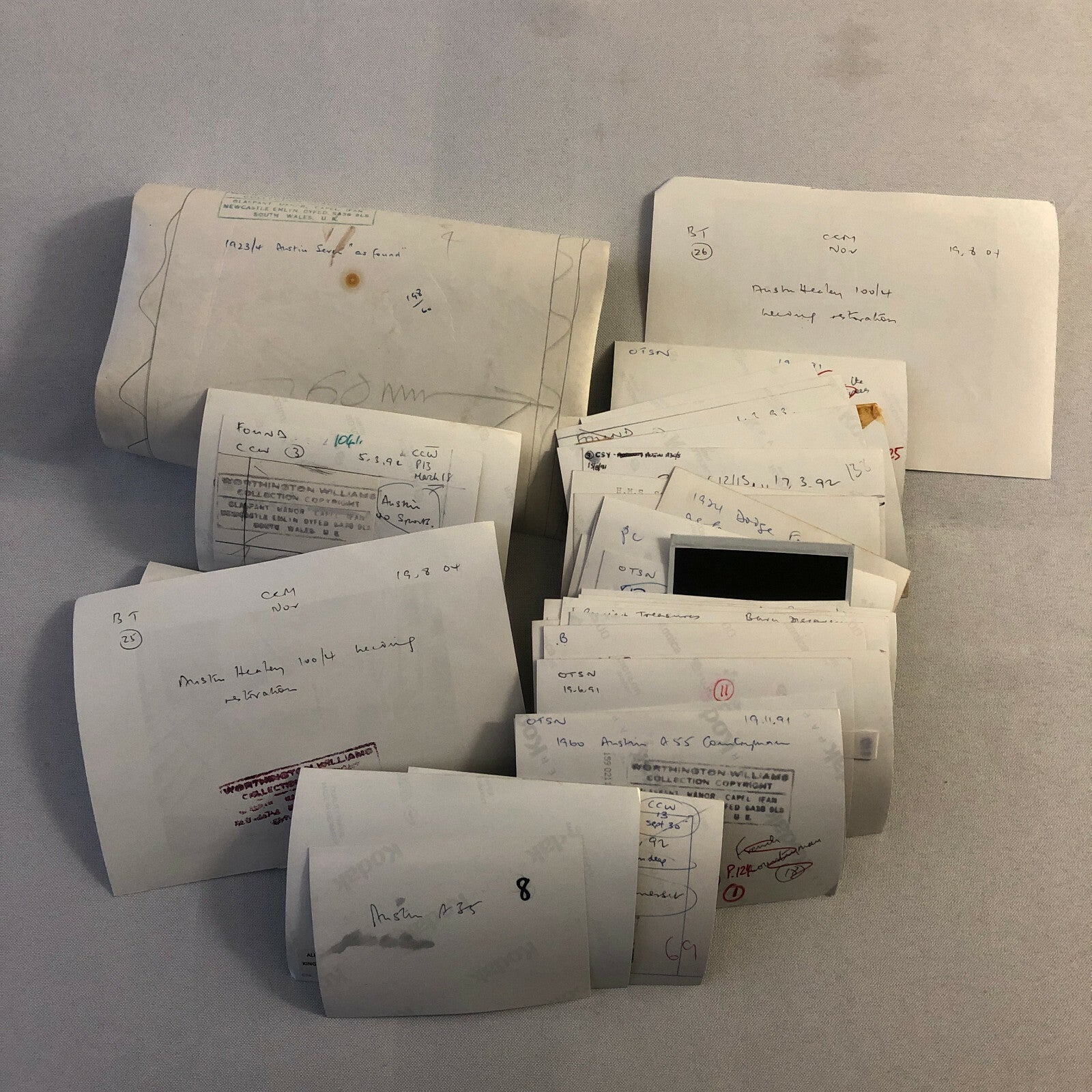 Vintage Austin Car Photo Barn Find Junkyard Parts Lot of 44 Photographs