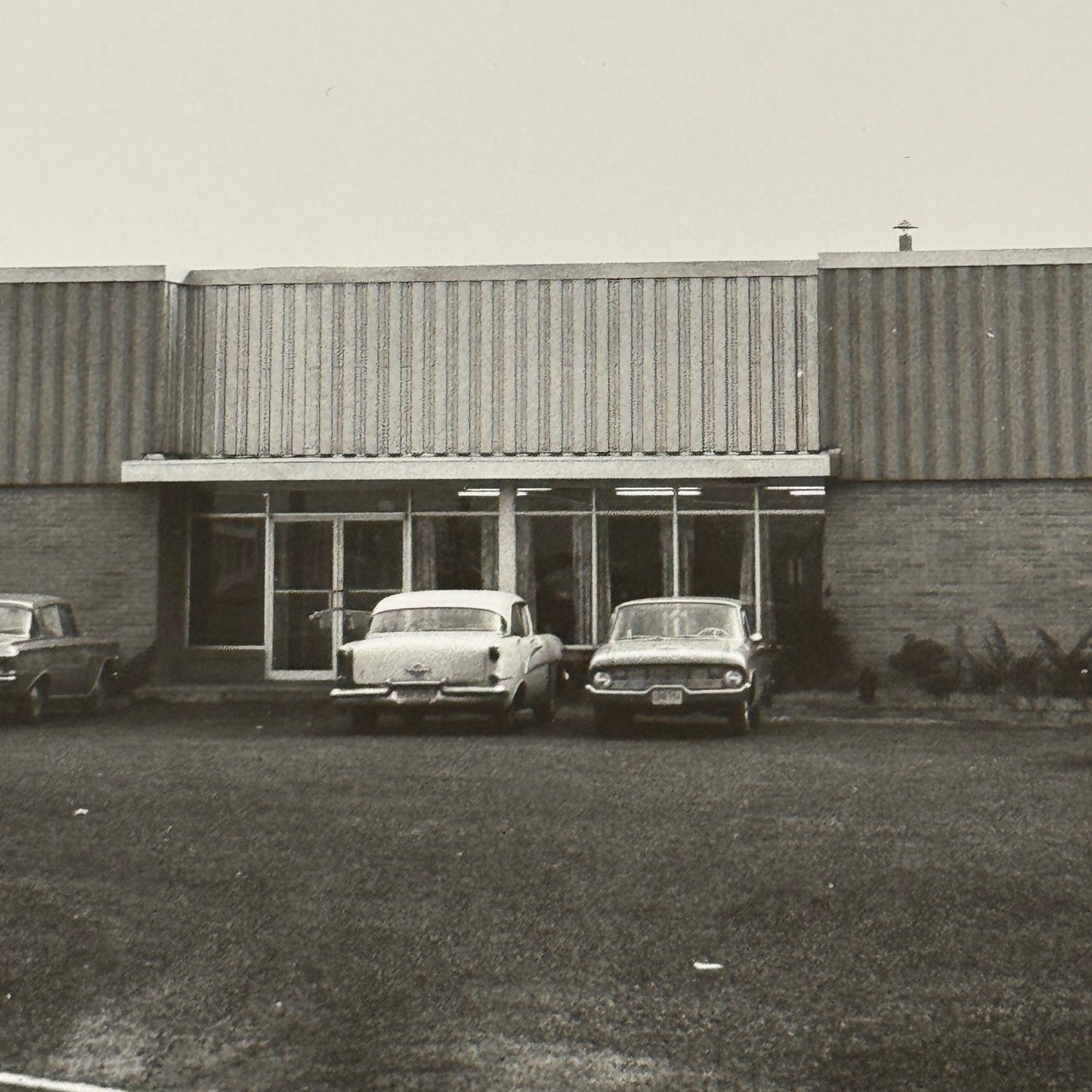 Vintage Photograph Photo Print 1950s 1960s Cars Automobiles Outside Building