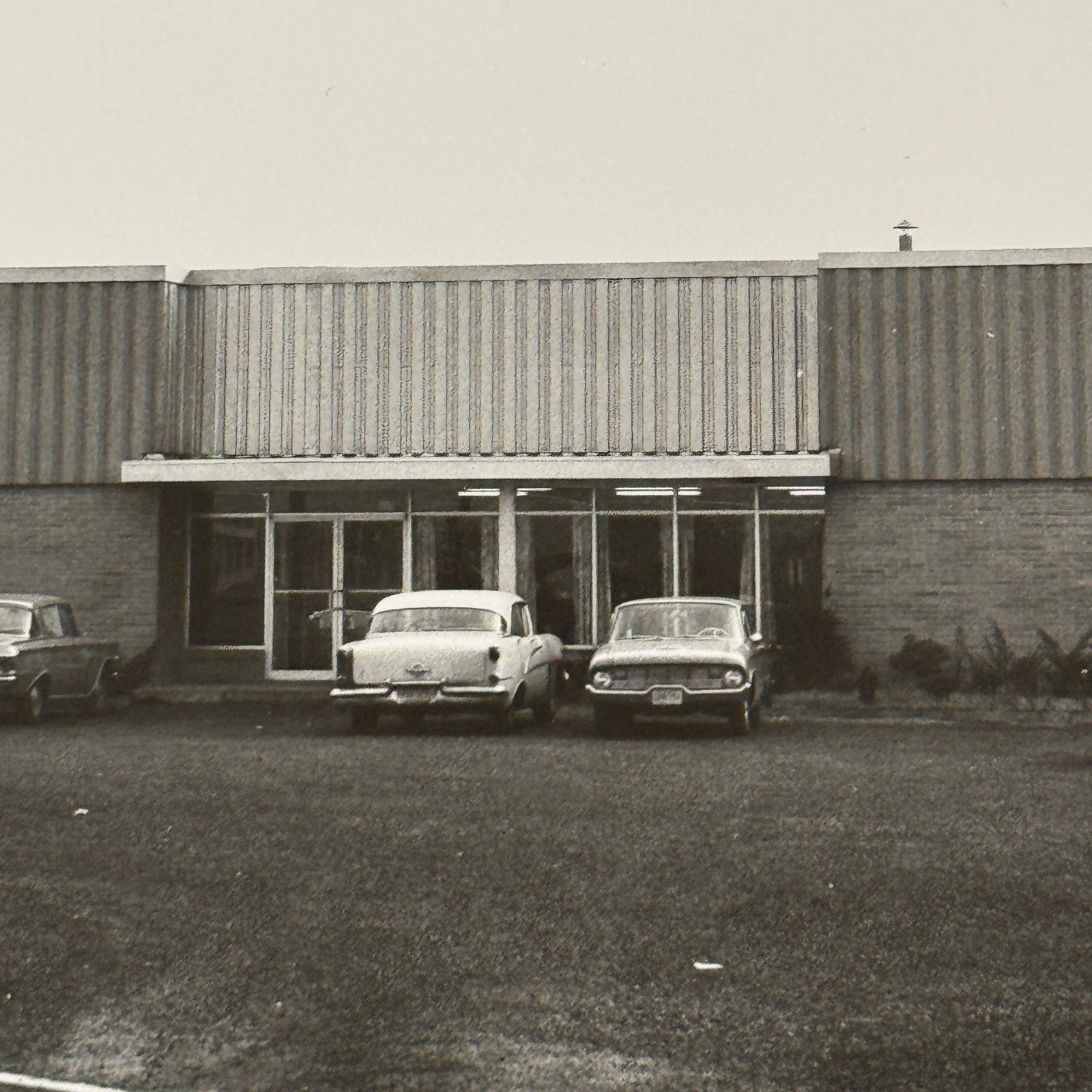 Vintage Photograph Photo Print 1950s 1960s Cars Automobiles Outside Building