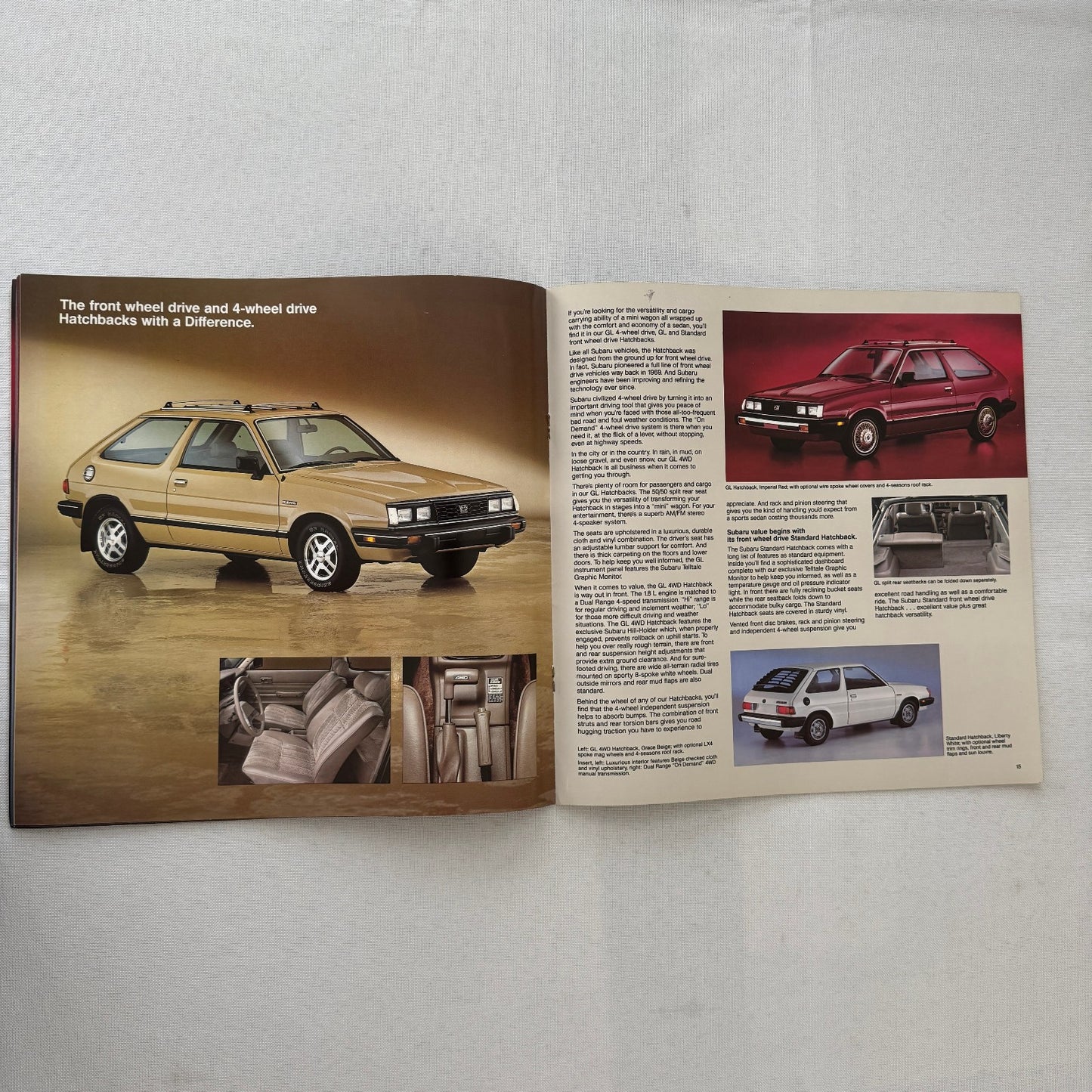 1985 Subaru Car Sales Brochure Catalog Advertising Turbo GL STD DL Wagon Brat +