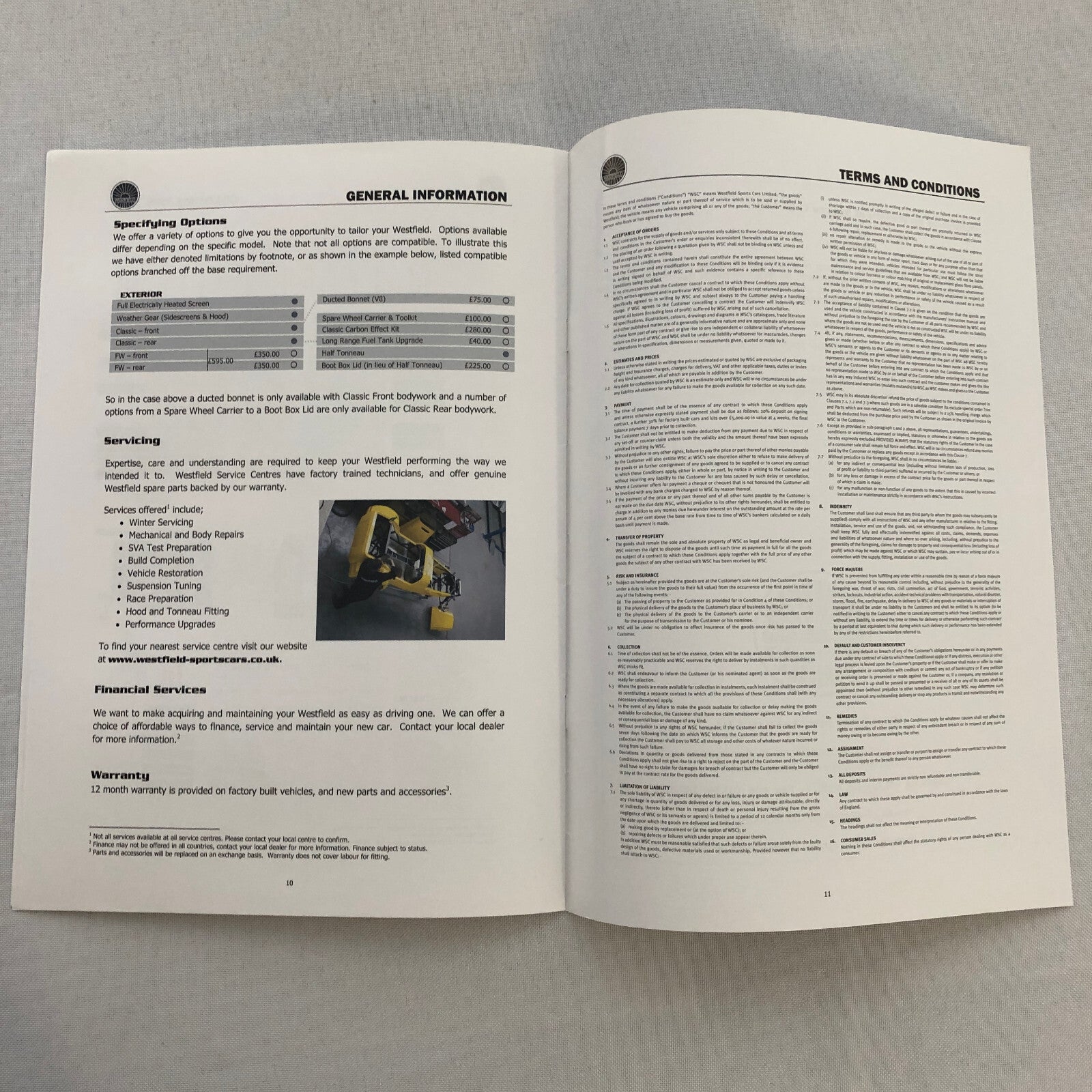 Westfield Kit Car Sports Cars Sales Brochure Catalog SEiGHT Mega Range Sport