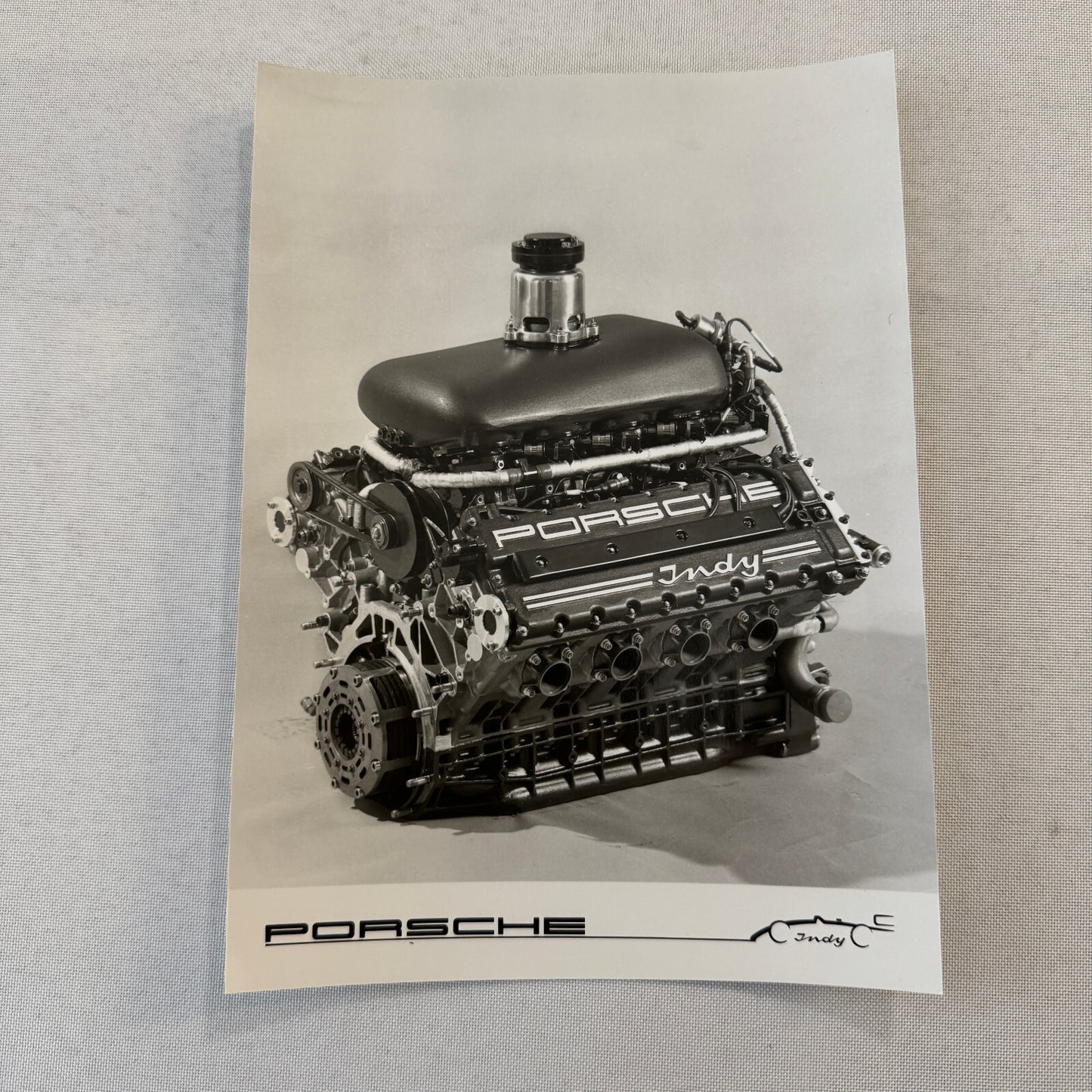 Vintage Porsche Indy Racing Engine Factory Press Photo Photograph